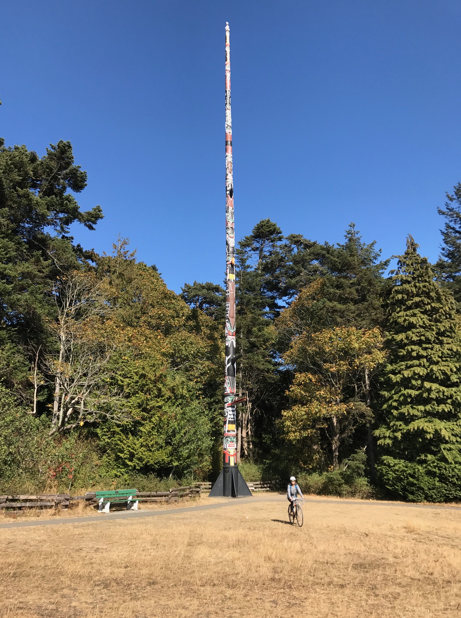cc at largest totem ever.JPG